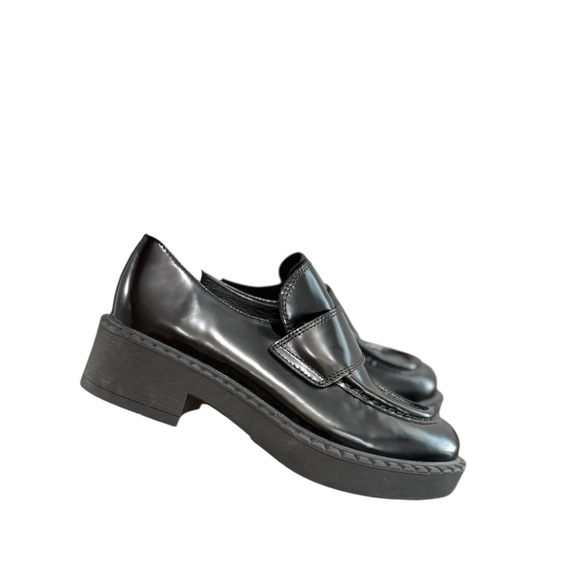 JEFFREY CAMPBELL Librarian Black Leather Mary Jane Loafers Mules - Picture 11 of 12